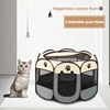 Foldable Pet Tent Durable Grip Cat House Oxford Cloth Octagonal Pet Fence Portable Outdoor Small Dog Cages Cat Fences for Winter 2
