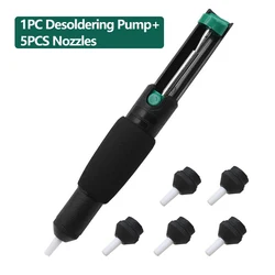 High-Performance Plastic Desoldering Pump & Solder Sucker Tool (With Extra 5 Nozzles)