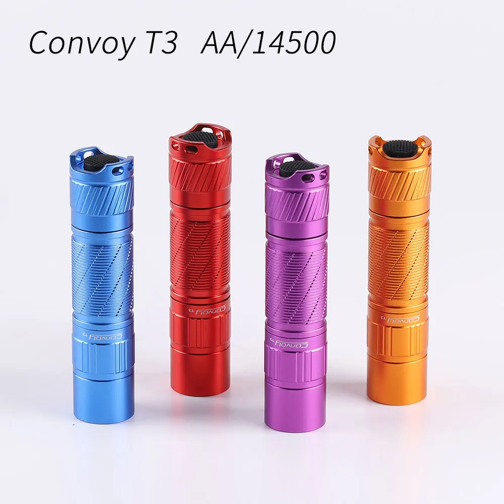Convoy T3 519A Flashlight AA 14500 Linterna 12 Groups Mini Flash Torch Light Camping Hiking Fishing High CRI Work Light Lamp
