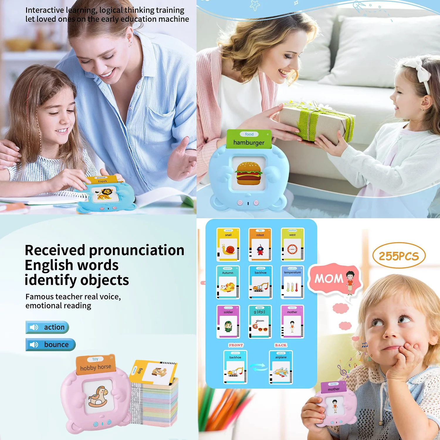 Early education card machine, children's puzzle flash card, English card insertion machine, audio learning 3