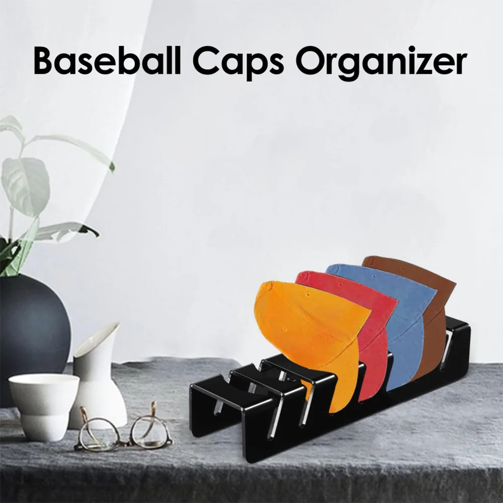 Hat Stand for Baseball Caps Acrylic Hat Organizer for 7 Baseball Caps Hat Display Stand for Bedroom Living Room Closet Dresser