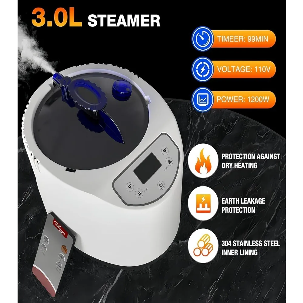 Portable Sauna Box for Home, Steam Sauna Box, 35" x 18" x 25", 71" Full Body Personal Sauna Room with 1200W 3L Steamer, Foldable 4