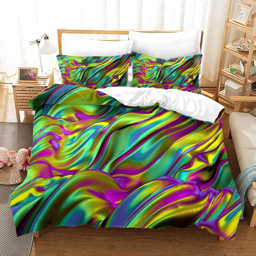 3D Geometric Patterns Printed Softly Bedding Set Stereoscopic Dense Hole Warmly Queen King Size Duvet Cover with 2 Pillow Case 