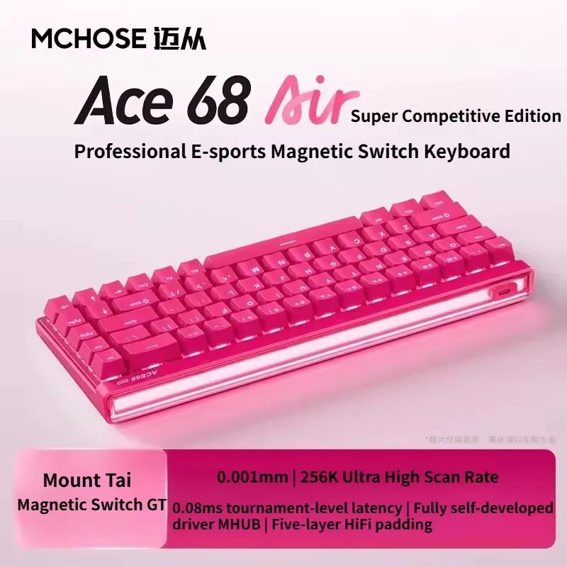 MCHOSE Ace 68 Air Hall Effect Magnetic Switch Gaming Keyboard with