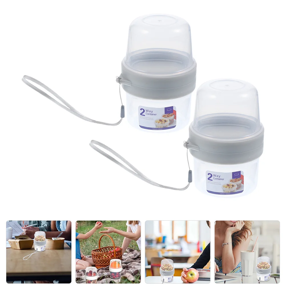 

2 Sets Salad Airtight Box Kitchen Organize Food Container Orginization Portable Abs Storage