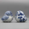 Decorative ceramic owl, blue and white ceramics 3
