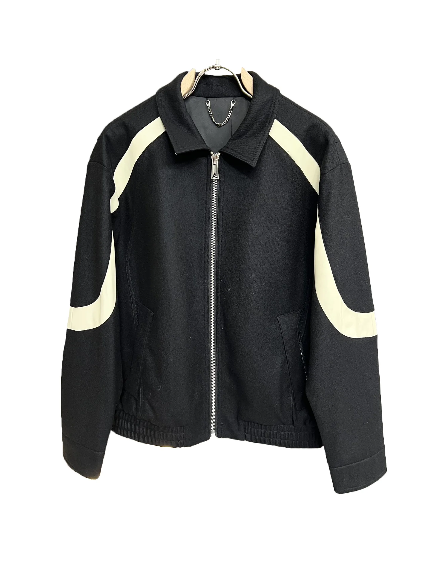 

Cotton jacket lapel short loose version collision splicing design warm and comfortable 2023 winter new 1229