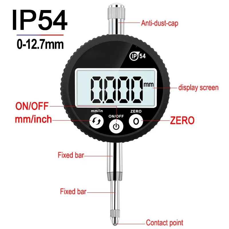 IP54 Digital Dial Indicator Dial Gauges Digital Micrometer Hour Type Indicator Precision Comparator Measuring Instruments