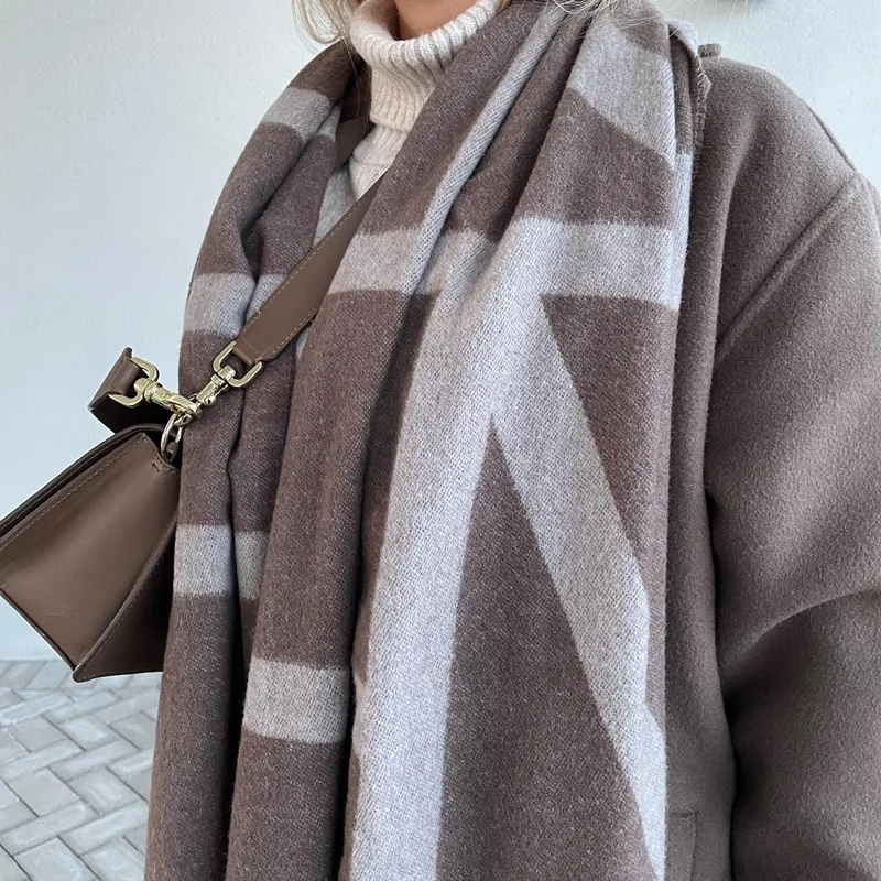 Écharpe En Cachemire Pour Femme - Foulard Chaud épais Pour L'hiver - Longueur 175 Cm