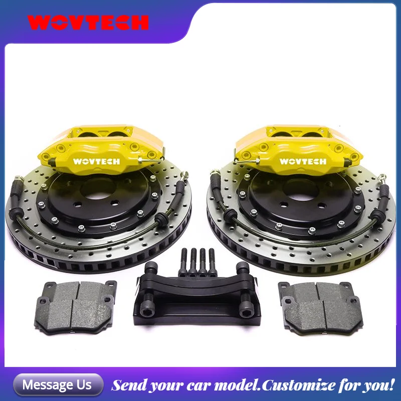 

Wovtech 4 Piston Yellow Caliper Big Brake Kit with Drilled 300*24mm Rotor for Audi A4 B6 B7 Front 15inch