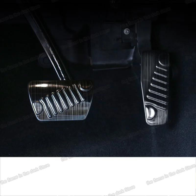 

titanium black stainless steel car accelerator pedal brake cover for jeep wrangler JL 2018 2019 2020 2021 2022 rubicon sahara