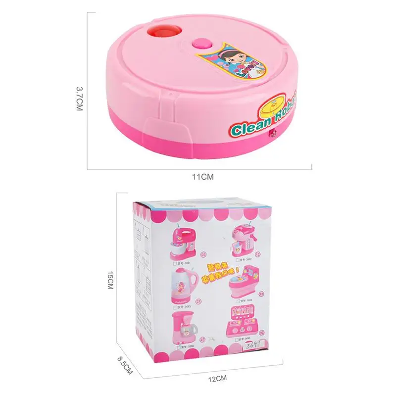 Sweeping Robot Dollhouse Electric Music Cleaning Machine Vacuum Cleaner Sweeping Robot Toy Children Gift Pretend Play Toy 6