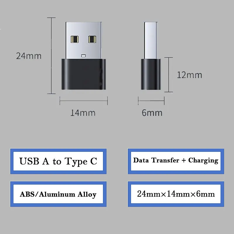 5/10 Pcs OTG Adapter USB To Type C Converter USB A Male To Micro Type C Female Connector for Computer Laptop Data Transfer