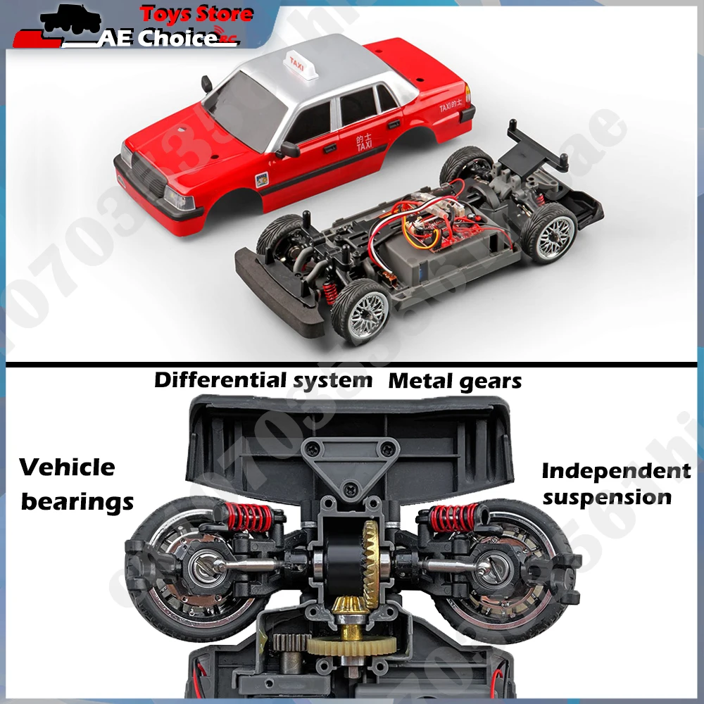 MN Rc Cars MN38 1/16 HongKong Taxi Model RC Car 2.4G Remote Control LED Light Drift Car RTR Electric Toy Car Gift for Boy 3