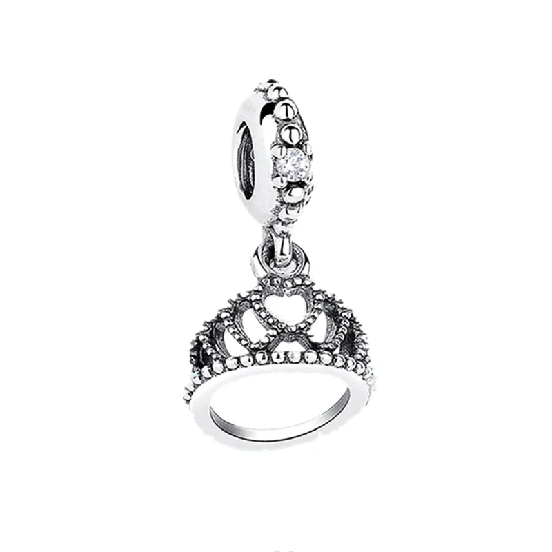 DIY Charm Jewelry Passport Travel Double Love Crown Pendant Piano Violin Beads Fit Original 925 Sterling Silver Bracelet 6