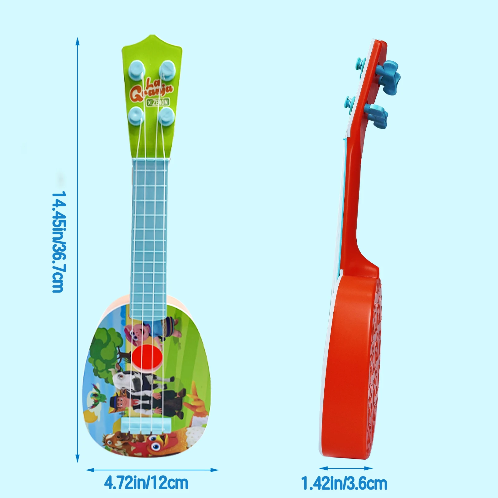 La Granja De Zenon 32CM Mini Size Ukulele Musical Instruments Toys For Children Beginner Small Guitar Toys Zenon Farm Toys 4