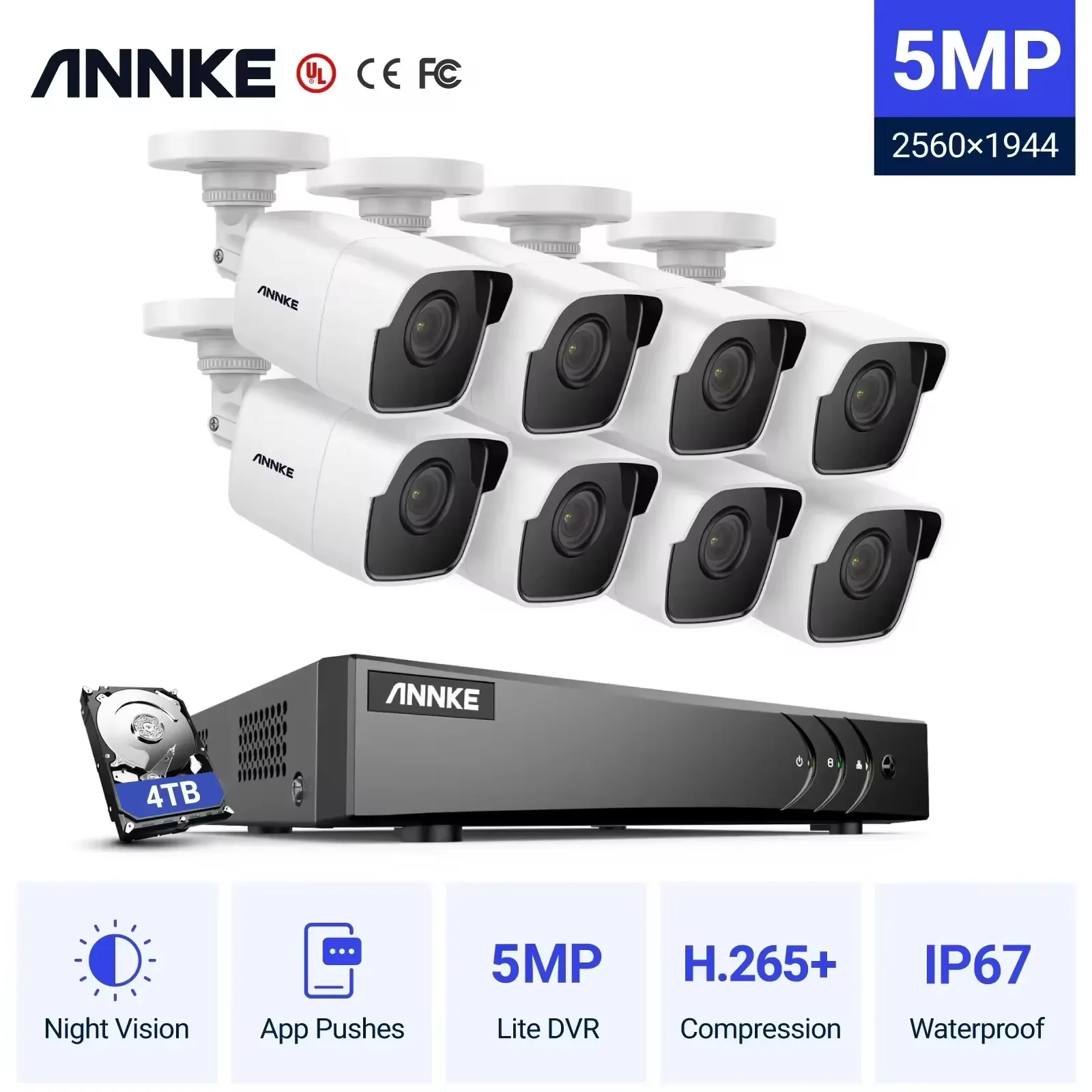 ANNK 5MP Lite Ultra HD 8CH DVR CCTV Security System