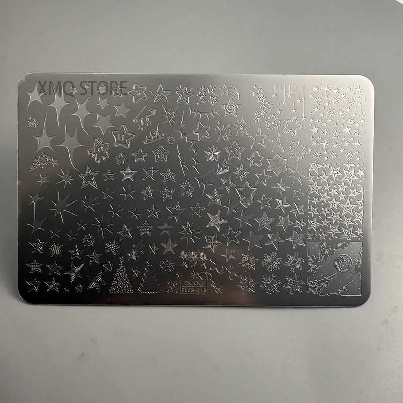 XMQ 네일 아트 스탬핑 플레이트 체크 템플릿 꽃 이미지 플레이트