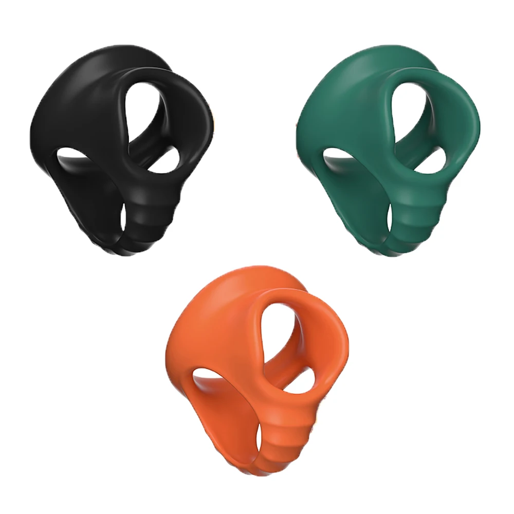 Silicone Penis Lock Ring Scrotum Bondage Cock Rings Erection Chastity Cage Delay Ejaculation Adults Sex Toys for Couples