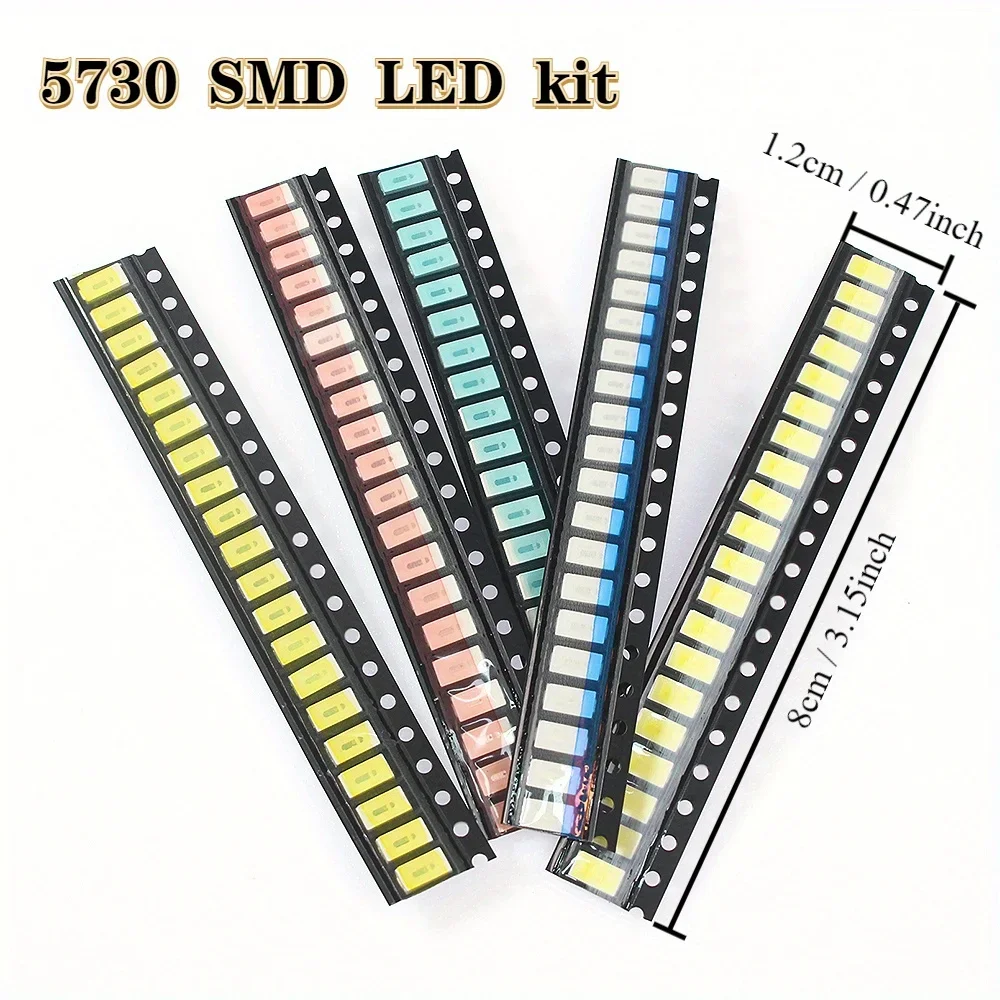 SMD LED Diodes 200pcs/lot 0603 0805 1206 1210 5050 5730 High Brightness SMD LED Diodo Kit Green RED White Blue Yellow