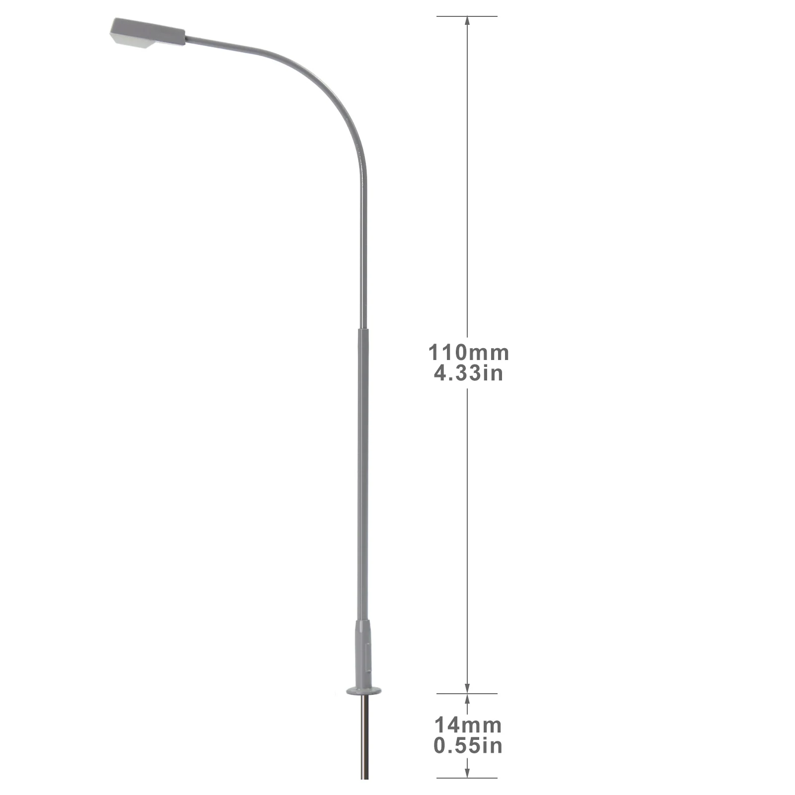 EvemodelOOScale175Lamps5pcsStreetLightsBrightWhiteLEDsMetal