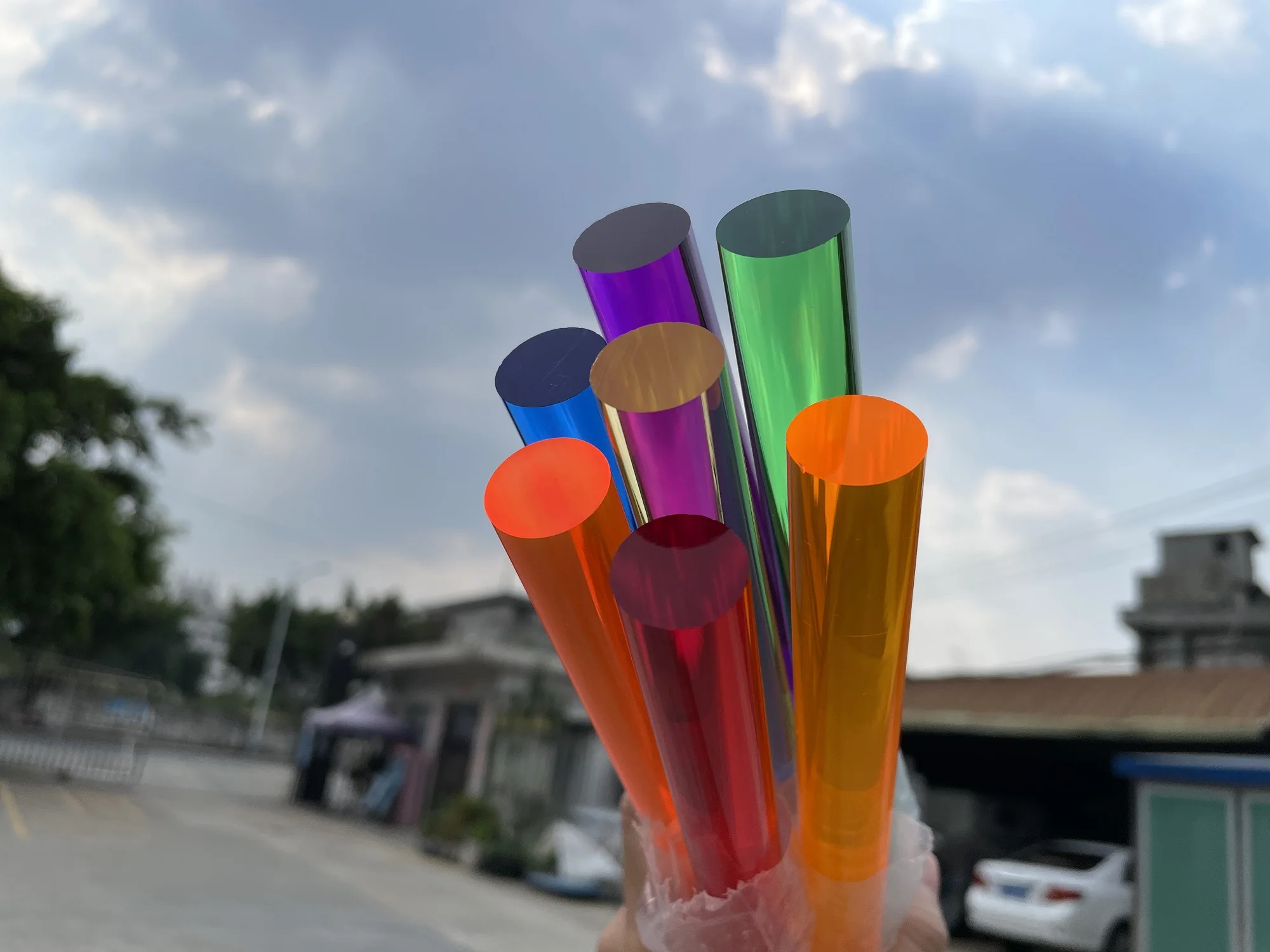 직경 20mm 다채로운 아크릴 막대 플렉시 유리 루사이트 바, 라이트 가이드 막대, 투명 DIY 건축 모델 재료 액세서리