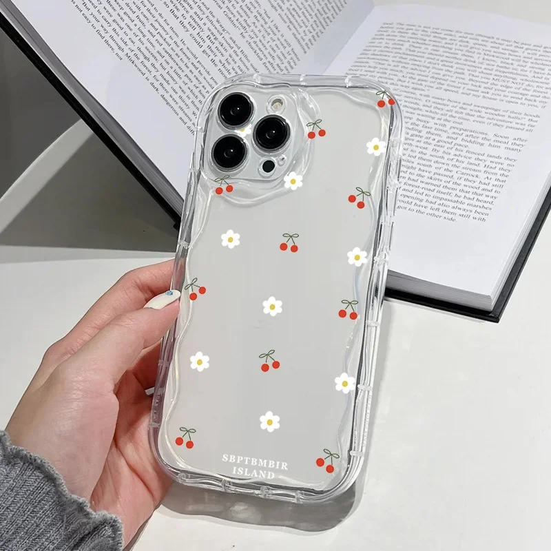 Creative Red Small Cherry Daisy Soft Silicone Phone Case