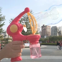 Blowing Large Bubbles Automatic Bubble Gun with Liquid Toys Soap Machine Outdoor Party Play Toy for Kids Birthday Surprise Gifts