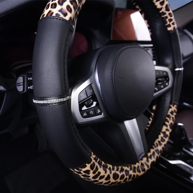 Leopard Lenkrad Abdeckung-Made mit PVC Leder-Anti-Slip, universal