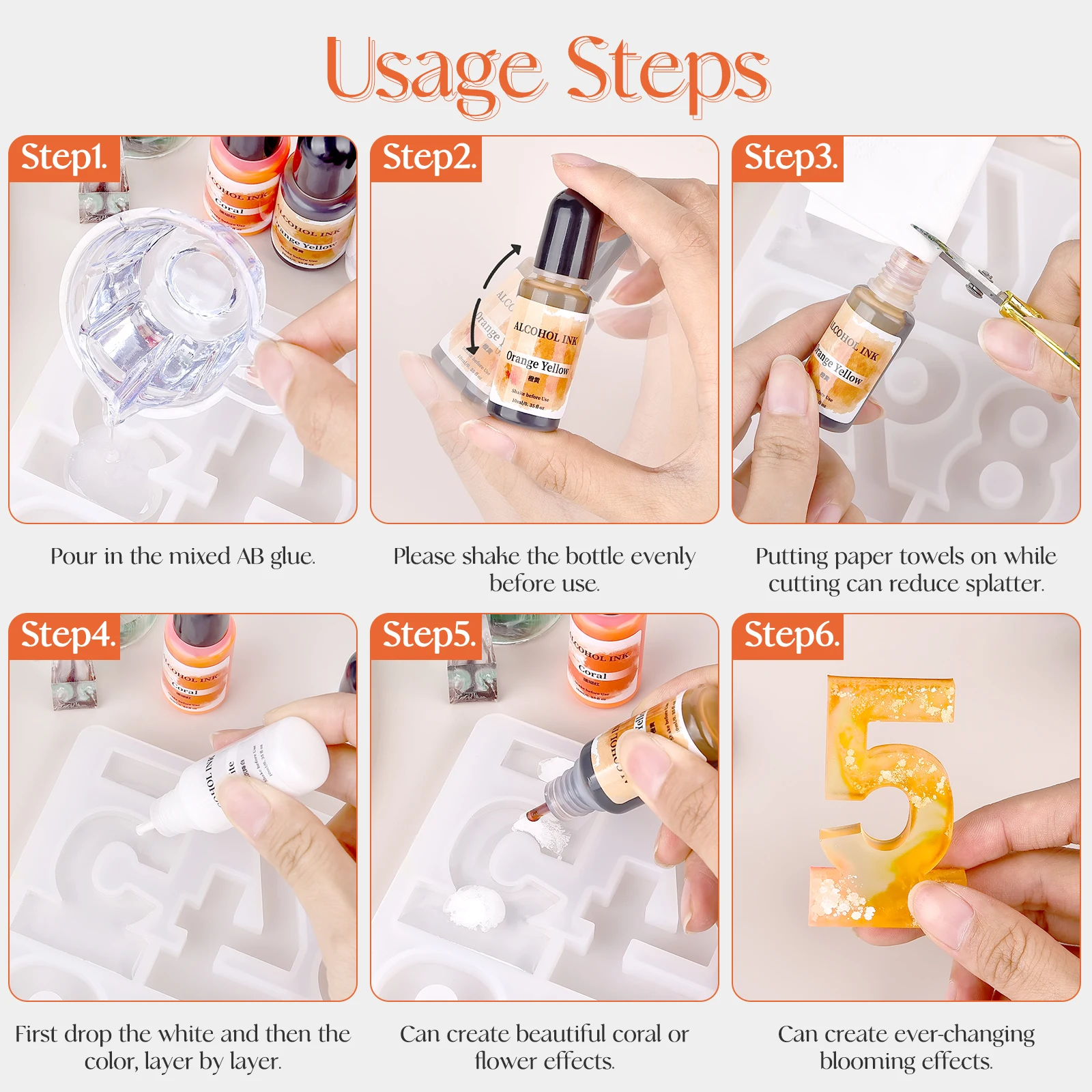 10Ml 에센스 수지 알코올 액체 염료 확산 수용성 DIY 쥬얼리 공예 에폭시 수지 석고 시멘트 금형 28 색상