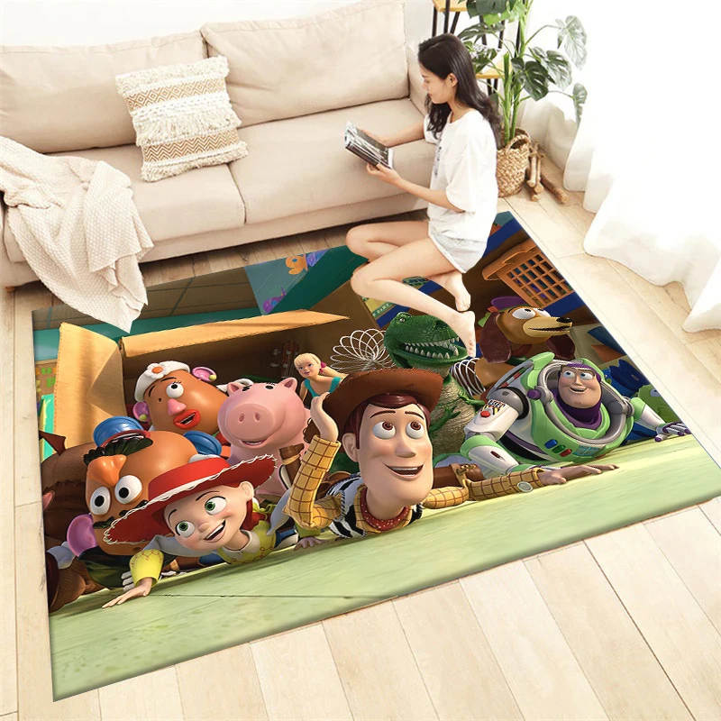 Toy Story Cartoon Printed Carpet Living Room Bedroom Entrance Door Mat Balcony Sofa Kitchen Home Decoration Carpet Picnic Rug Floor Mat