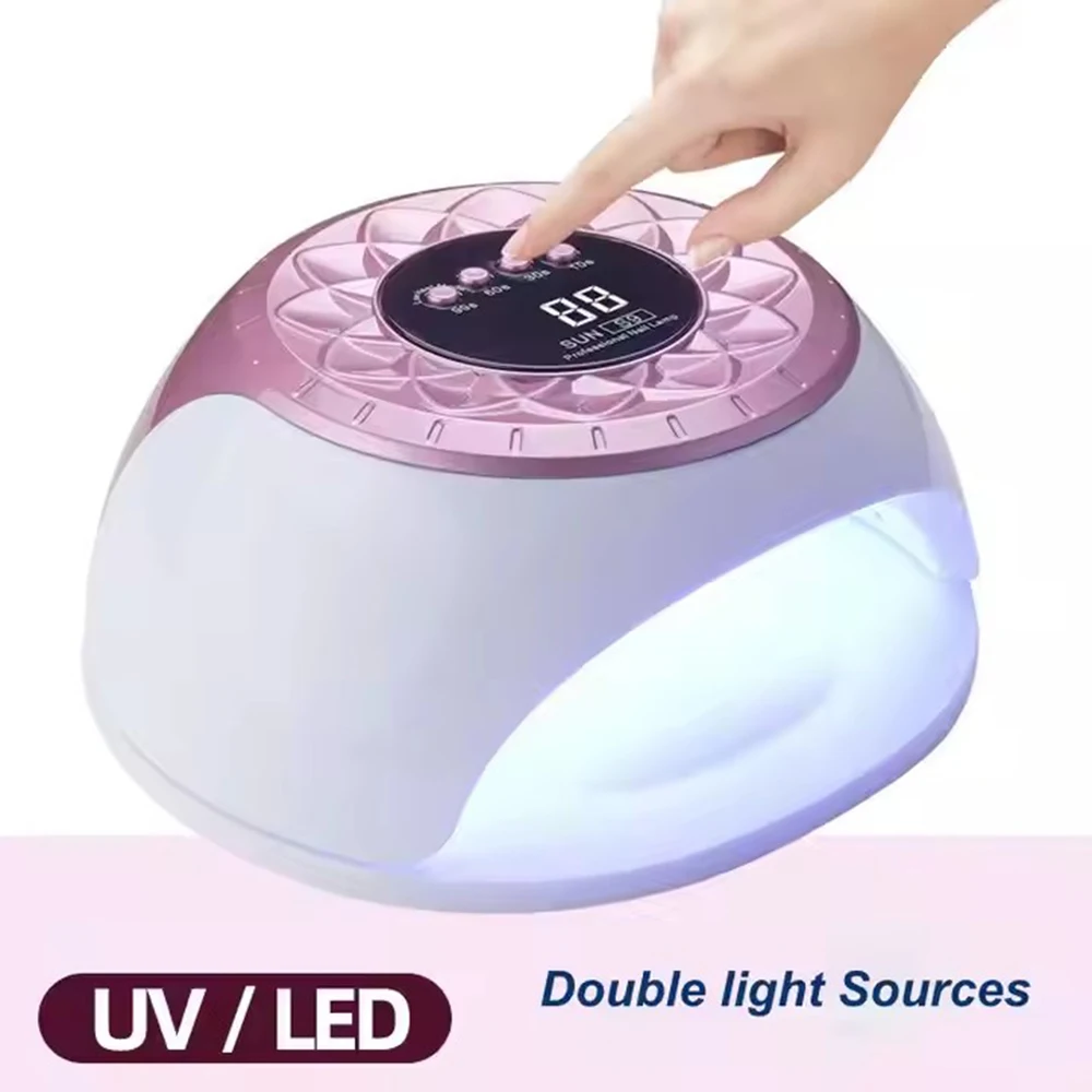 268W UV LED Nail Drying Lamp Professional UV Nail Art Dryer Light for Gel Nails 57 Beads Fast Curing UV Gel Polish Lamp