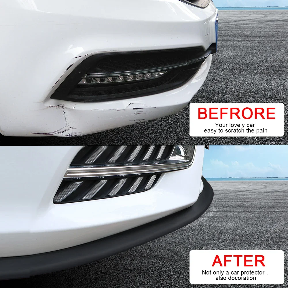 Durable Rubber Front Bumper Protector Strip - 2.5 Meters, Anti-Kick & Anti-Scratch Lip Decoration