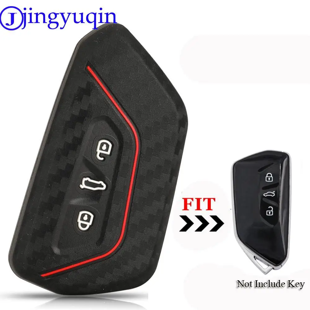 

jingyuqin 10pcs Remote Car Key Case Silicone Protect Shell For VW Golf MK8 ID3 Polo Tiguan Superb Octavia Leon Car Accessories