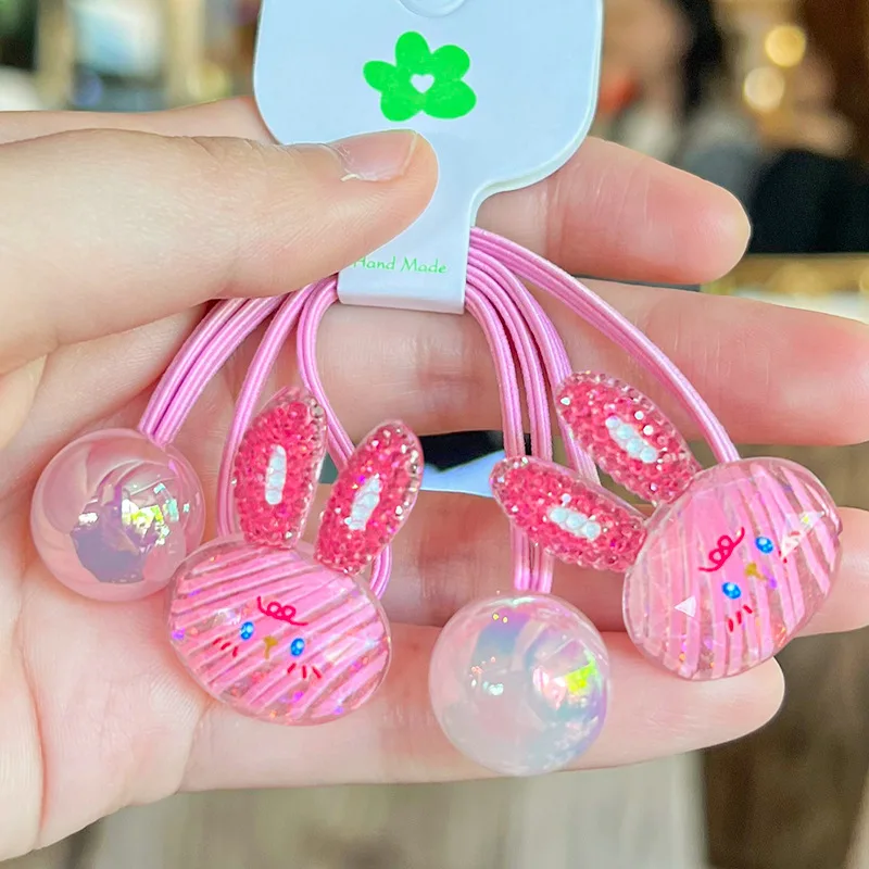 2PCS Colorful Hand-painted Graffiti Fruits Cute Girls Kids Elastic