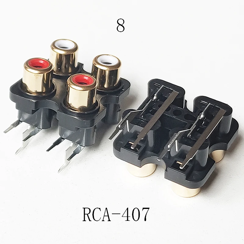 2PCS-2Colors-Red-White-RCA-Female-Connector-Stereo-audio-Jack-AV-Audio ...