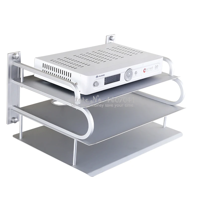 

Wall Hanging Metal Aluminum Wireless Wifi Router Boxes/TV Set-Top Box/DVD Player Stand/Telephone Holder Rack Shelf Bracket