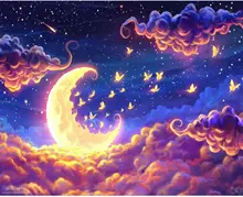 5D Diamond Painting Kits for Adults - Full Drill Round Rhinestone Painting Home Wall Decor (Moon 12x16inch)
