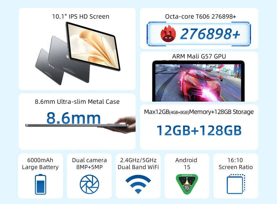 BMAX I10 Plus Tablet Android 15 10.1