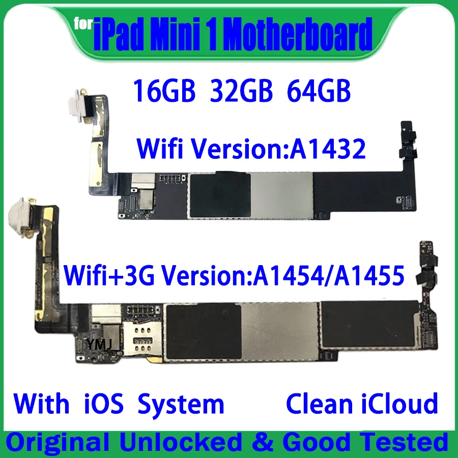 Per Ipad Mini 1 Scheda Madre A1432 Wifi E A1454 A1455 Versione 3G Scheda Madre Sblocco Originale Scheda Logica 16Gb 32Gb 64Gb Testato Al 100%