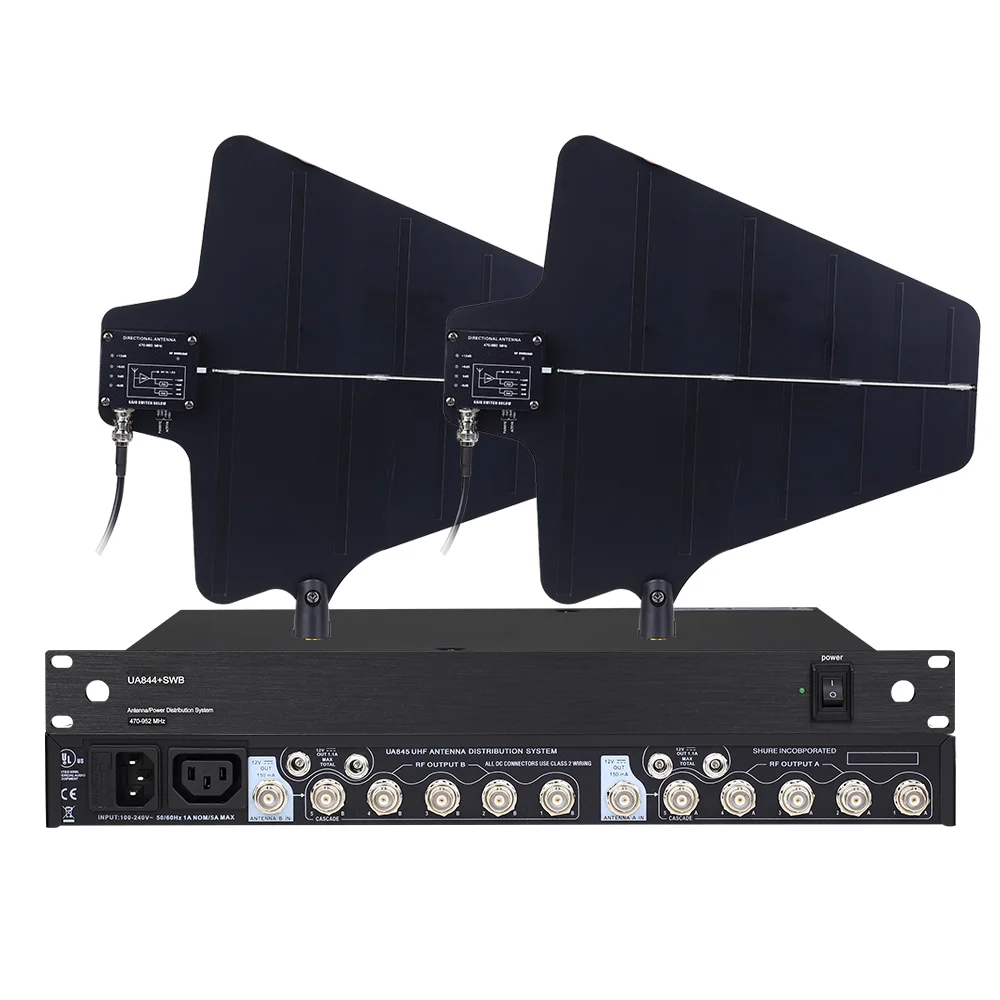 UA844 UA844+/LC Antenna Amplifier 5 Channel Power Distributor System Super Wideband UHF 470-952MHz for Wireless Microphone wireless microphone audio power amplifier