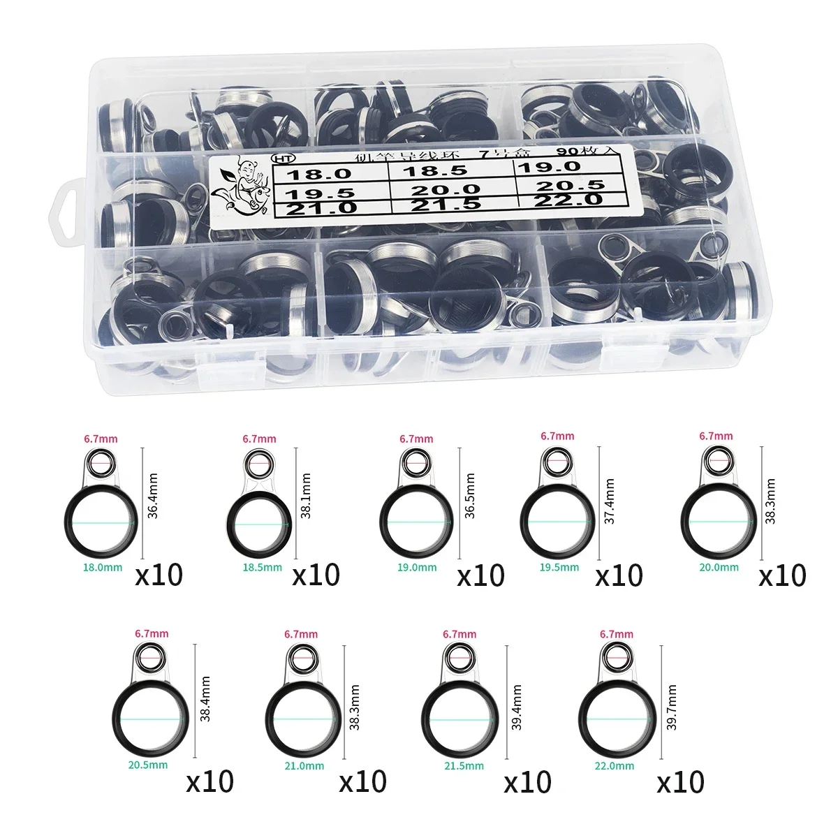 Fishing Rod Repair Kit with Mixed Size Guides and Tips