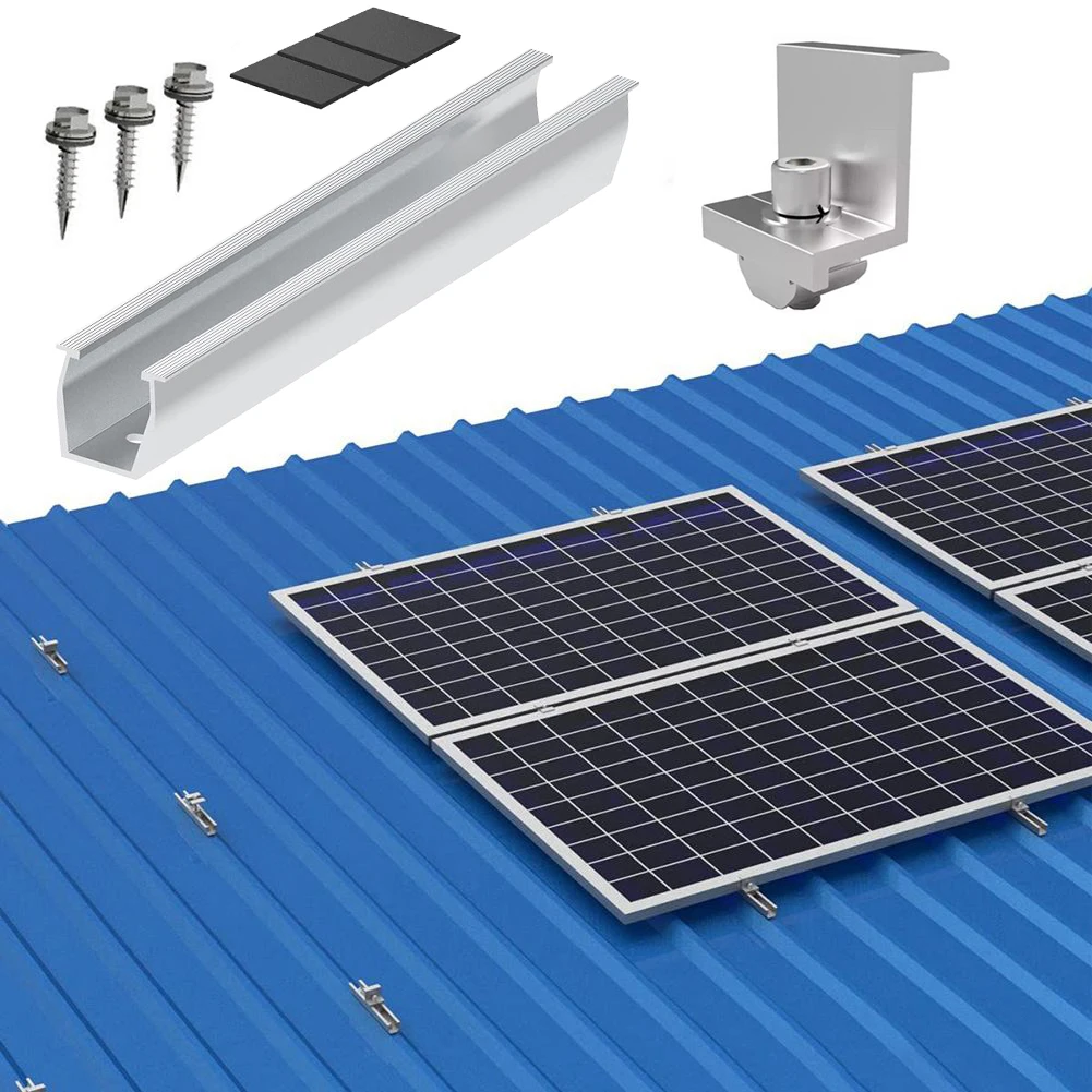 plano pv suporte ferroviario de montagem 20cm 2pcs 4pcs 6pcs 05