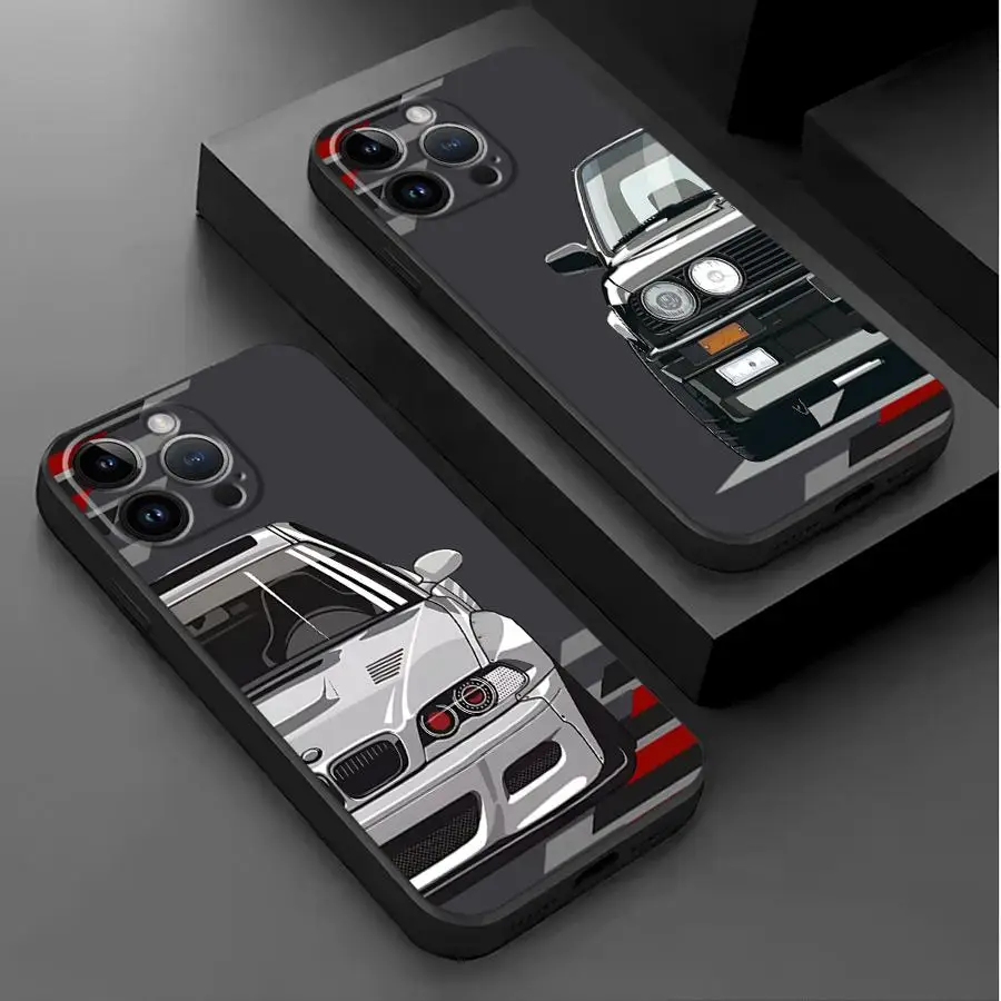 Black Soft Shell Phone Case with JDM Sport Car Design
