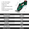 Hecus 2 IN 1 Cordless Electric Hedge Trimmer Lawn Mower Handheld Garden Shrub Pruning Trimmer Power Tools For Makita 18V Battery 2