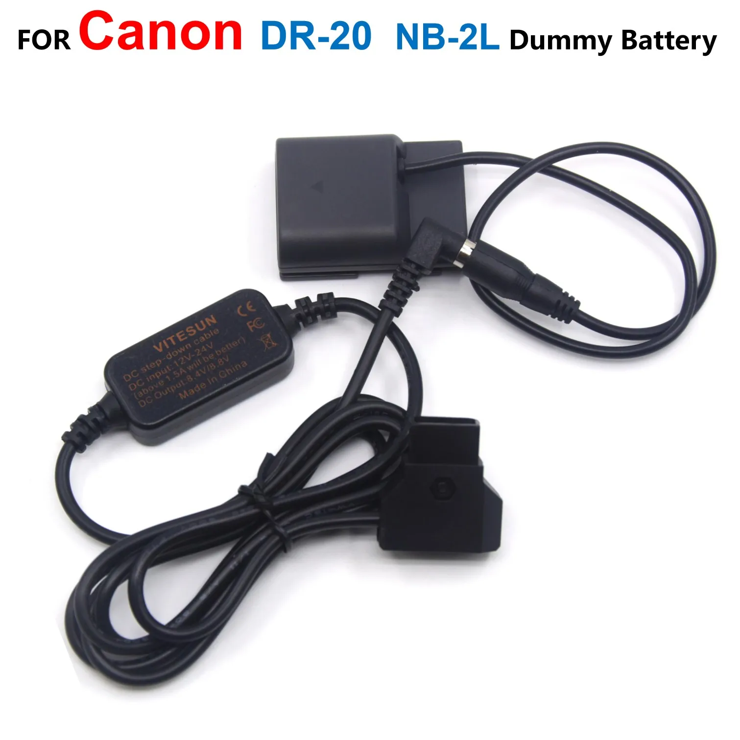 Dr-20 Dc Accoppiatore Nb-2L Batteria Fittizia + D-Tap Dtap Cavo Step-Down Da 12-24V A 8V Ack-Dc20 Per Canon Powershot G9 S40 S45 S50 S55 S60