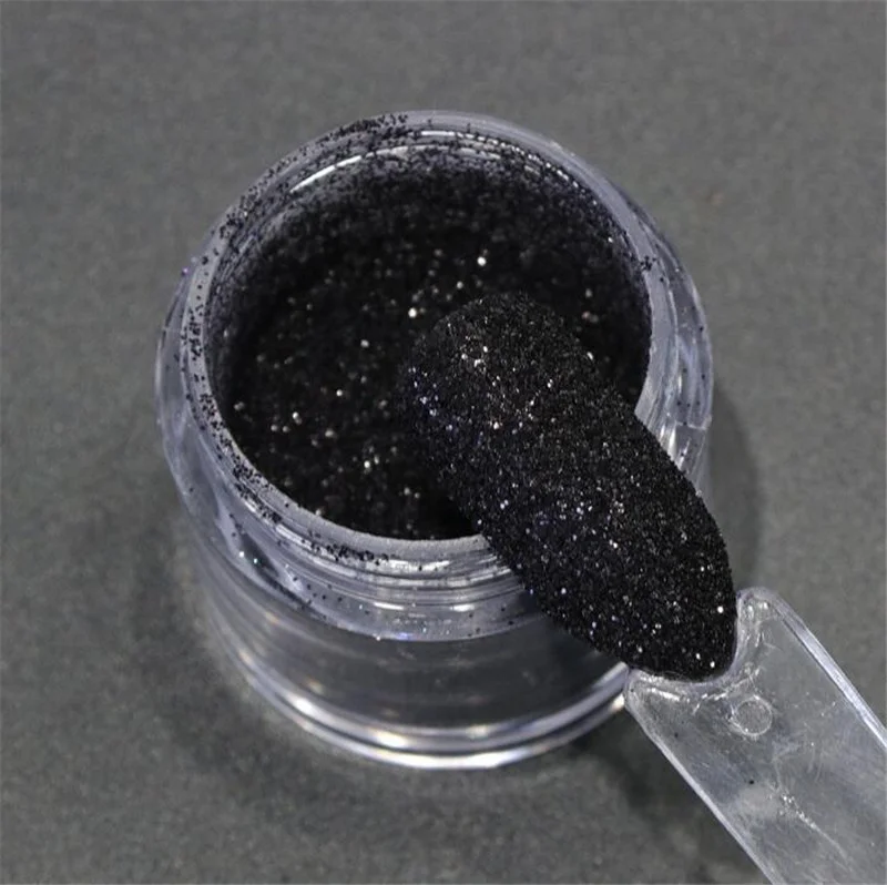 1 Box Black White Nail Art Sugar Powder Shiny Dipping Powder Dust