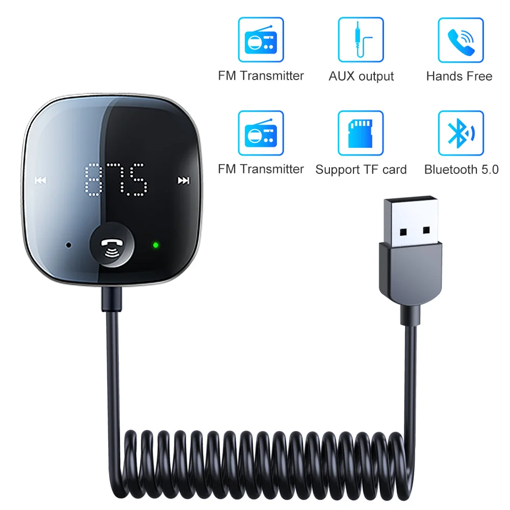 Bluetooth 5.0 FM/AUX Car Transmitter & Charger product image