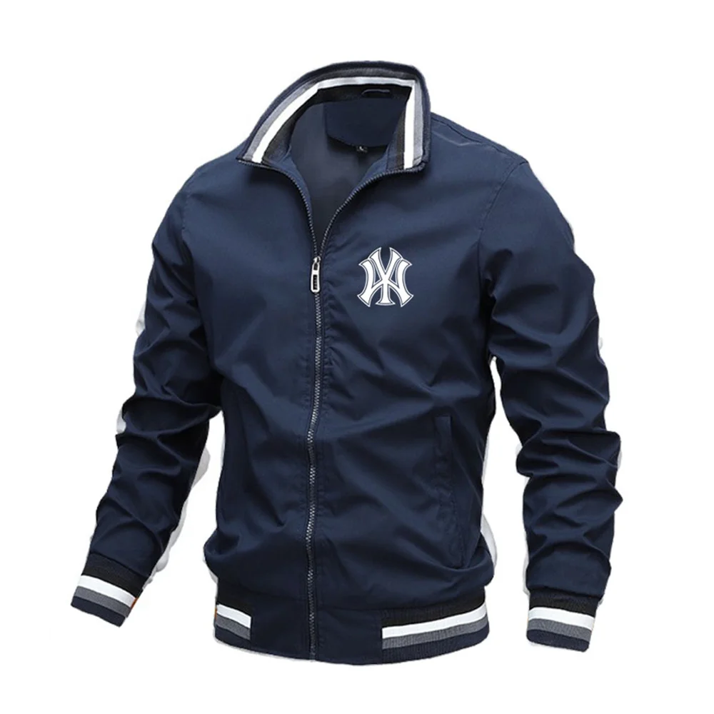 

Осенняя мужская новая бейсбольная куртка с воротником-стойкой Мужская большая баскетбольная куртка с моим принтом Мужская байкерская куртка