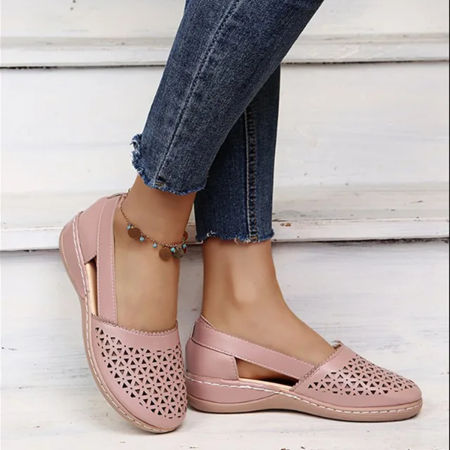 Women's Summer Flat Round Toe Sandals 2022 New Retro Button Sandals Comfy Mary Jane Comfortable Shoes for Women Plus Size 43 3